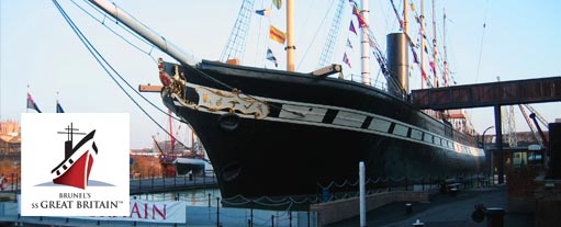 An image of the SS Great Britain, designed by Ismbard Kingdom Brunel.